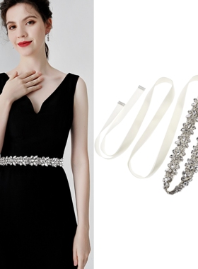 欧美腰带婚庆饰品水钻新娘腰带时尚舞蹈服婚服配饰镶钻贴花腰封女
