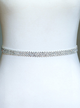 新娘超闪水钻收腹腰带婚纱礼服装饰裙子婚礼舞会年会水晶闪钻腰链