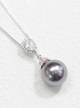 镇店之宝！复古灰色仿珍珠项链锁骨链，秋冬高领搭配绝绝子