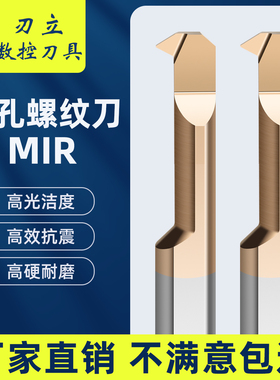 小孔径内孔螺纹刀不锈钢用MIR整体钨钢合金刀杆小牙刀小螺纹车刀