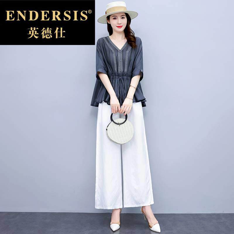 休闲天丝套装女士时尚蕾丝夏装显瘦坠感阔腿裤棉麻两件套DM0612|msdalam kategori Butik wanita / wanita, wanita saiz besar - dari Buy2taobao.com untuk memberikan perkhidmatan ejen Taobao profesional membeli