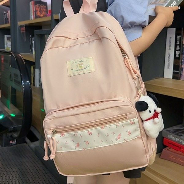 日本进口日系ins碎花书包女轻双肩背包