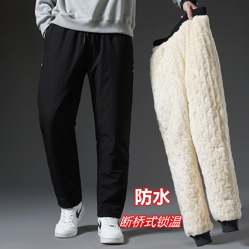 加绒加棉三层加厚棉裤