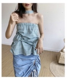 不规则随意立体手工扭结 SERVICE独立设计 挂脖格子吊带