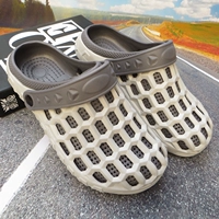 Тапочки в стиле Crocs подходит для мужчин и женщин, босоножки на платформе, дышащая пляжная обувь, 2020, в корейском стиле