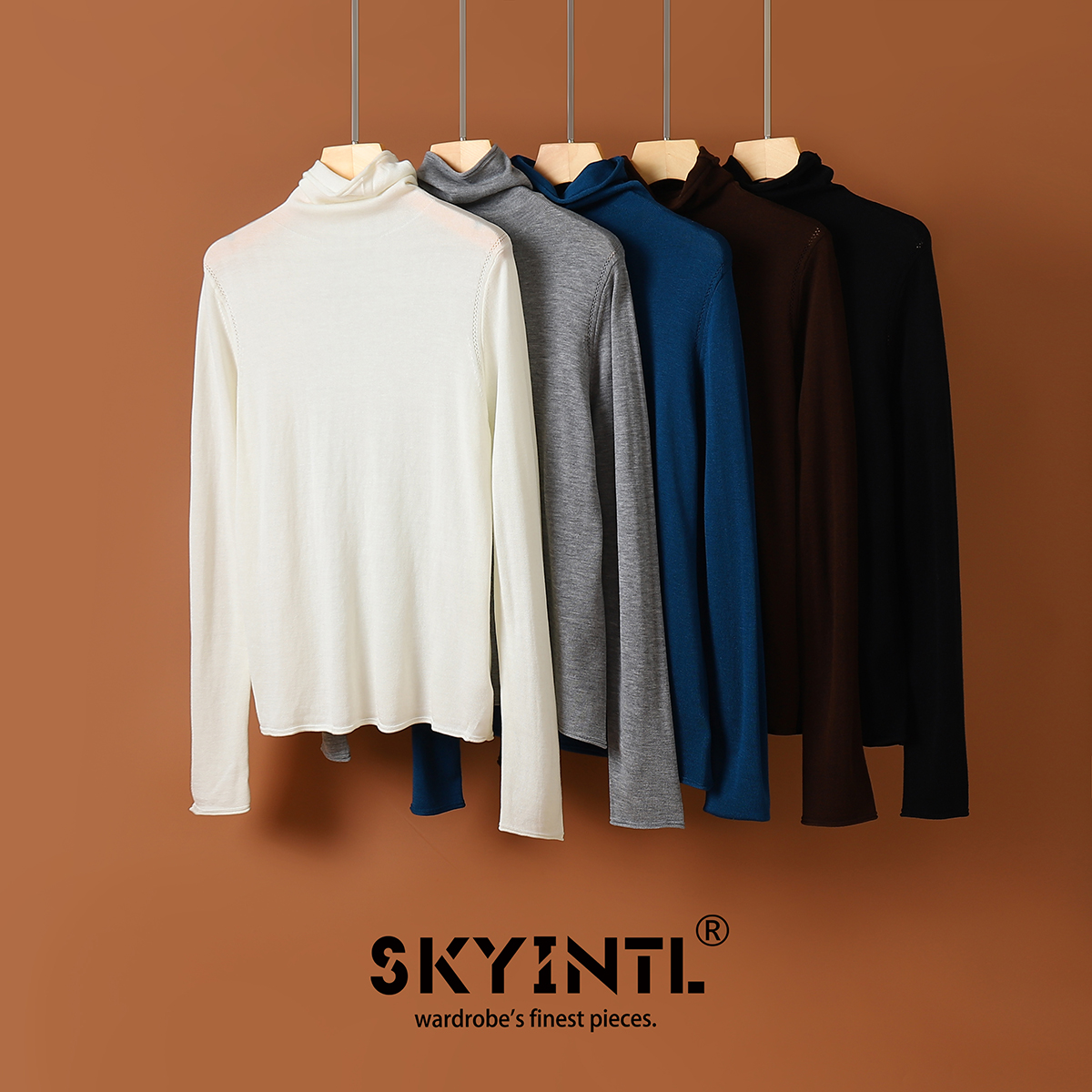 灰色毛衣内搭女上衣卷边针织衫