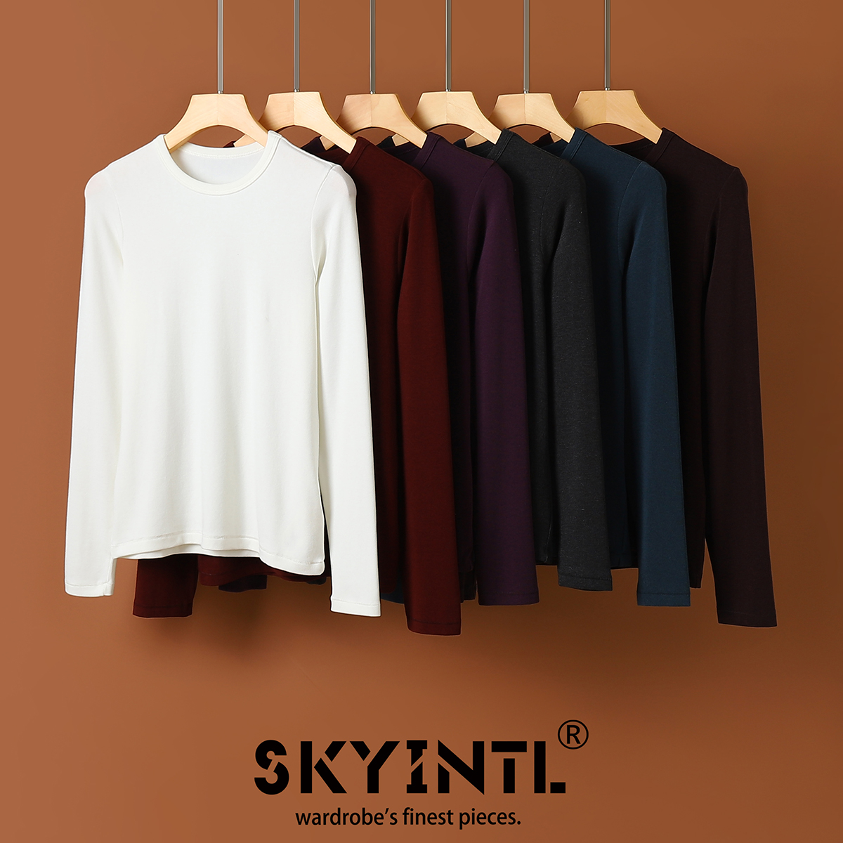 奥绒圆领打底衫女秋冬