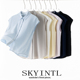 上衣显瘦女宽松衬衫 SKYINTL气质无袖 女士衬衫 免烫不易皱云感衬衣