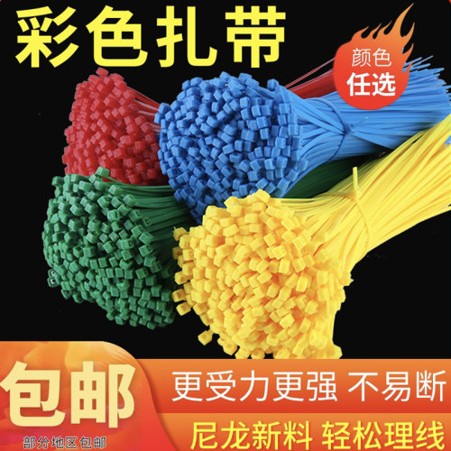 花店包花工具花束扎带扎花彩色扎带尼龙扎带器塑料扎线带红黄蓝绿 - 封面