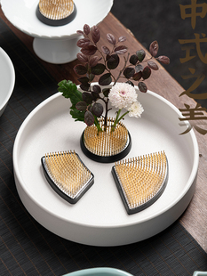 剑山禅意插花固定神器花器针山器皿插花座 剑山插花器皿底座日式