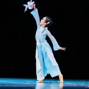 儿童演出服筝筝纸鸢舞蹈服中国风古典女童少儿秧歌独舞台表演服装
