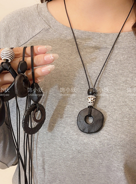 新中式禅意椭圆吊坠项链