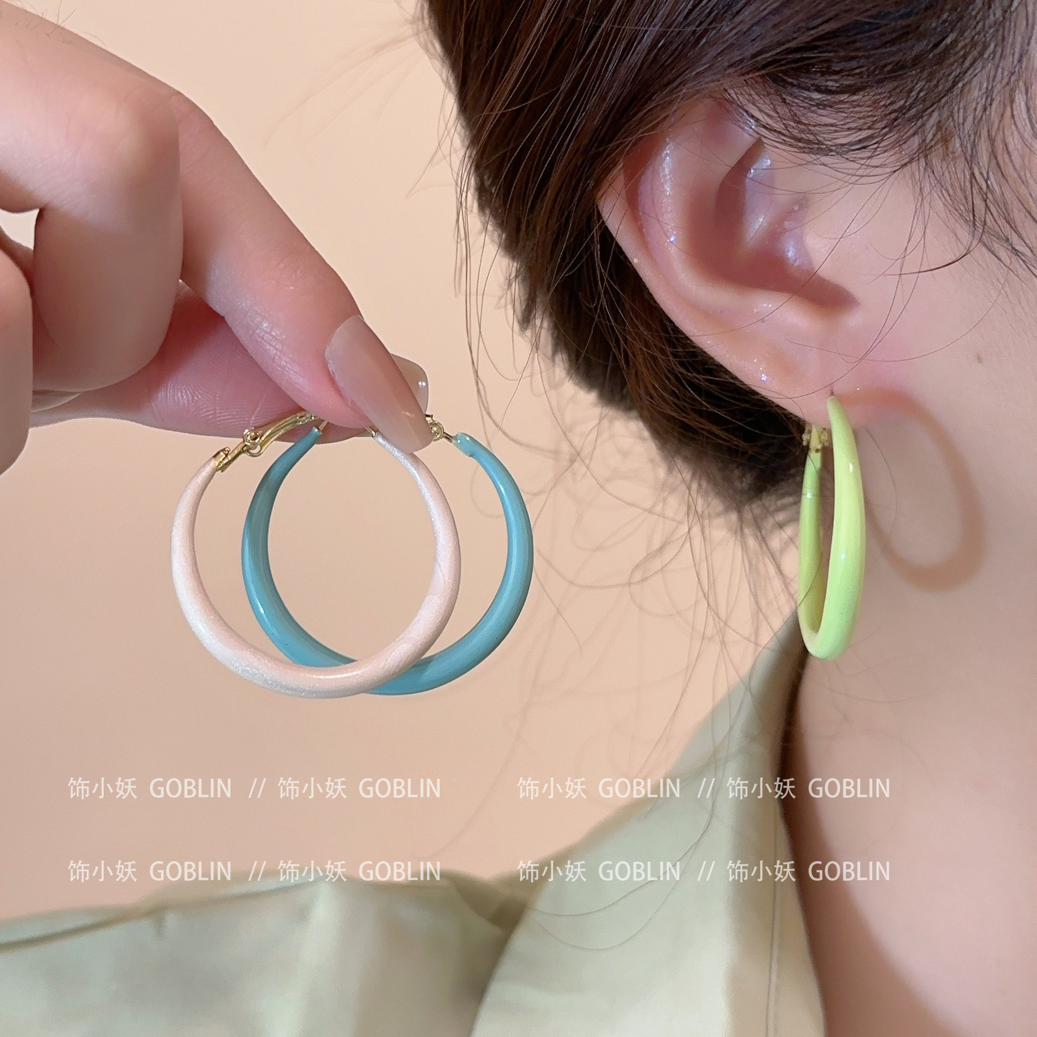 滴釉素圈纯色耳圈2025年新款爆款气质甜耳环小众设计感夏季耳饰女,饰品/流行首饰/时尚饰品新,耳环,淘宝优惠券,粉丝福利购,淘宝优惠卷