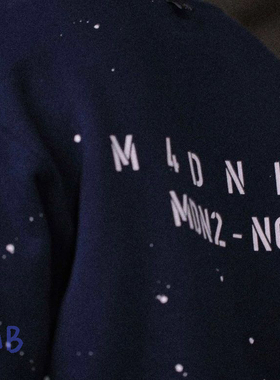 现货 18AW SWEATER 余文乐重磅加绒泼墨印花圆领棉卫衣 madness