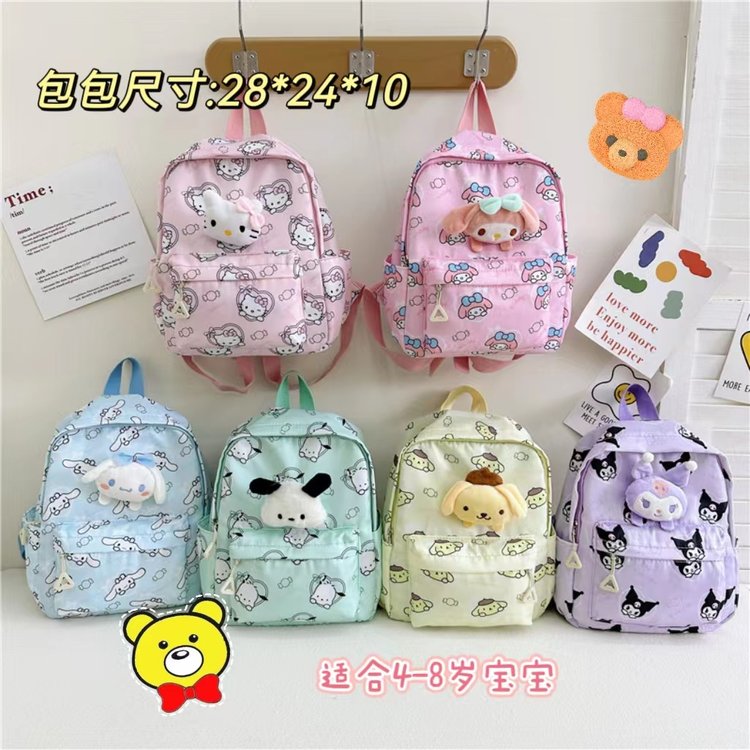儿童背包小学生出游双肩包女孩中学生轻便大容量书包库洛米卡通包