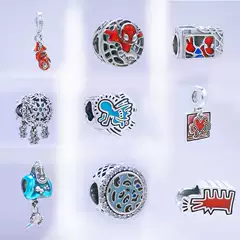 Panjia S925 Sterling Silver Halloween Series Pumpkin Little Devil Art Heart Beads DIY Accessories Beads