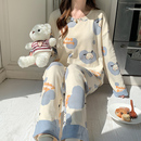 套头可爱卡通家居服套装 浪莎睡衣女春秋款 秋冬季 2025新款 纯棉长袖