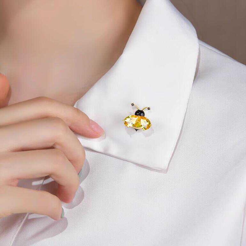衬衫礼服男女配饰典雅精致锆石小蜜蜂胸针文艺风格小清新宴会配饰