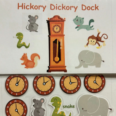 Hickory Dickory Dock 时钟英语启蒙单词闪卡英文早教认知安静书