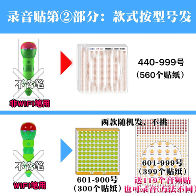 毛毛虫一代二代三代wifi四代点读笔专用录音贴音频贴纸京途点读笔