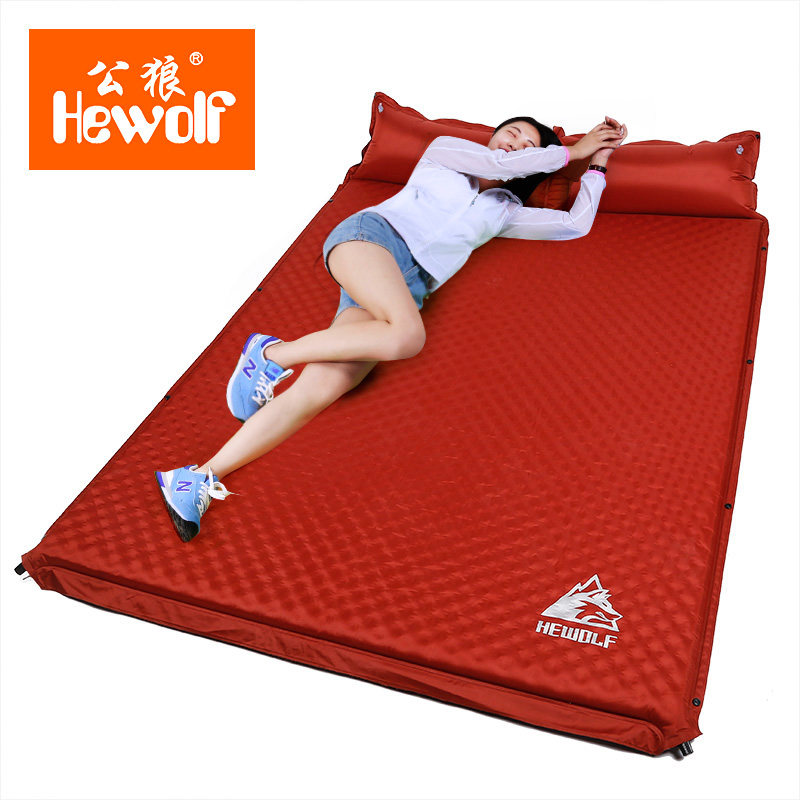 公狼自动充气垫 防潮垫户外帐篷睡垫加厚5cm双人充气床露营午休垫