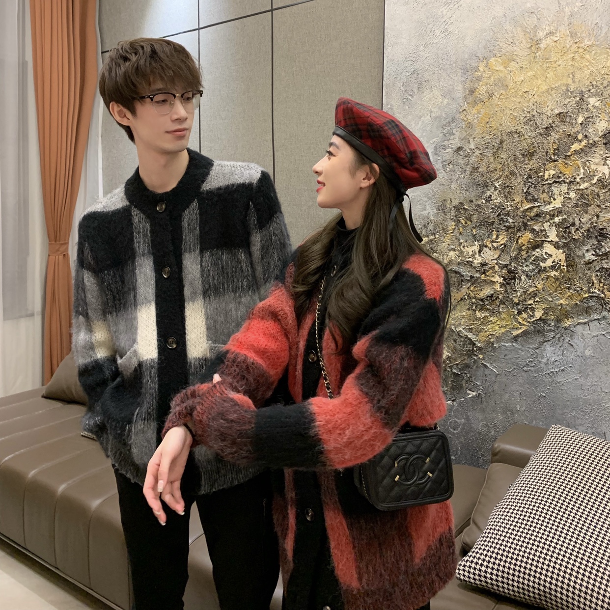 SIMONA马海毛加厚宽松开衫