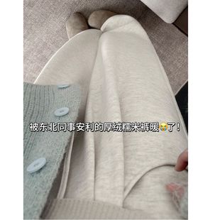 高腰直筒垂感慵懒羊绒加绒小个子阔腿裤 灰色糯米裤 女秋冬2025新款