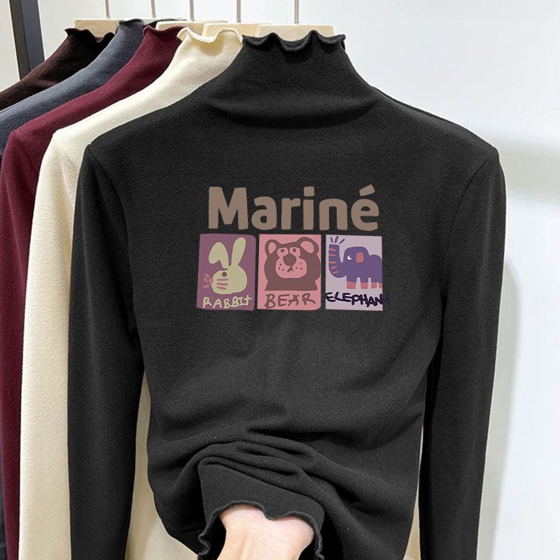 中大童半高领打底衫秋冬加厚内搭长袖T恤男女童宝宝德绒保暖上衣