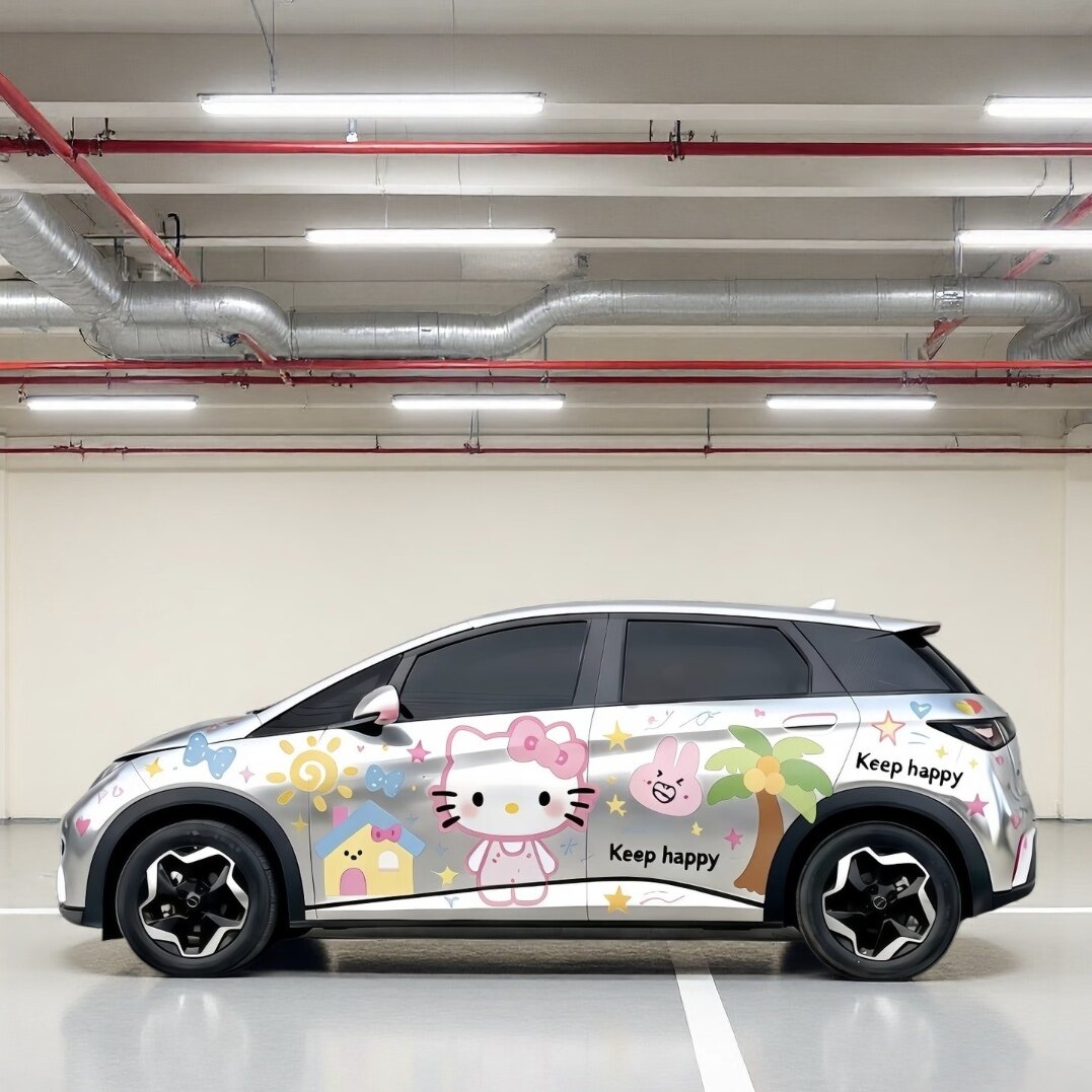 HelloKitty车贴比亚迪汽车装饰贴/反光贴