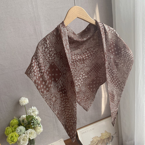 新款棉麻三角巾围巾披肩