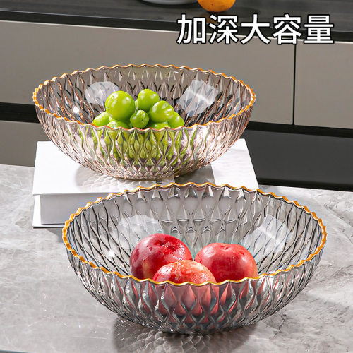 透明金边水果盘轻奢风托