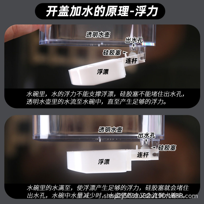 大容量2.8升狗狗饮水器开