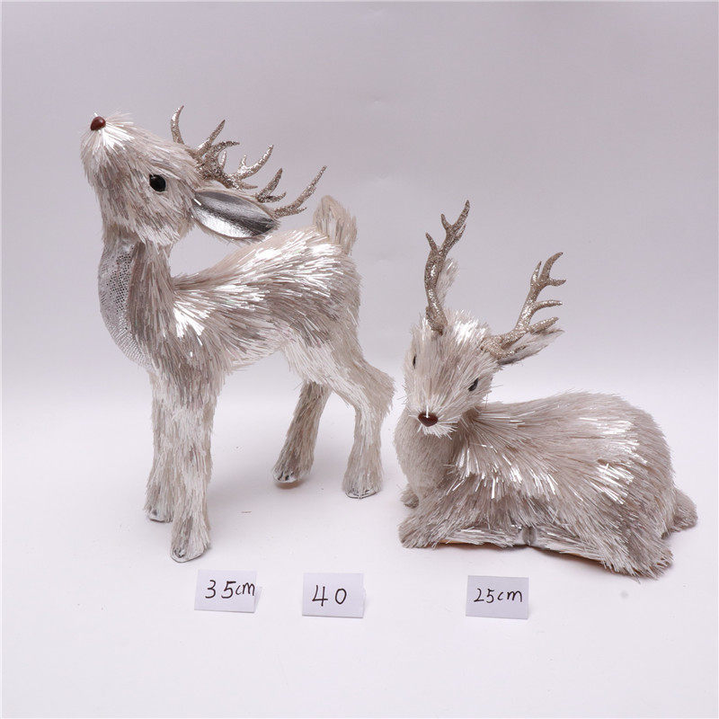 圣诞装饰品手工编织麋鹿造型居家摆件森林系搭配场景站鹿卧鹿摆饰