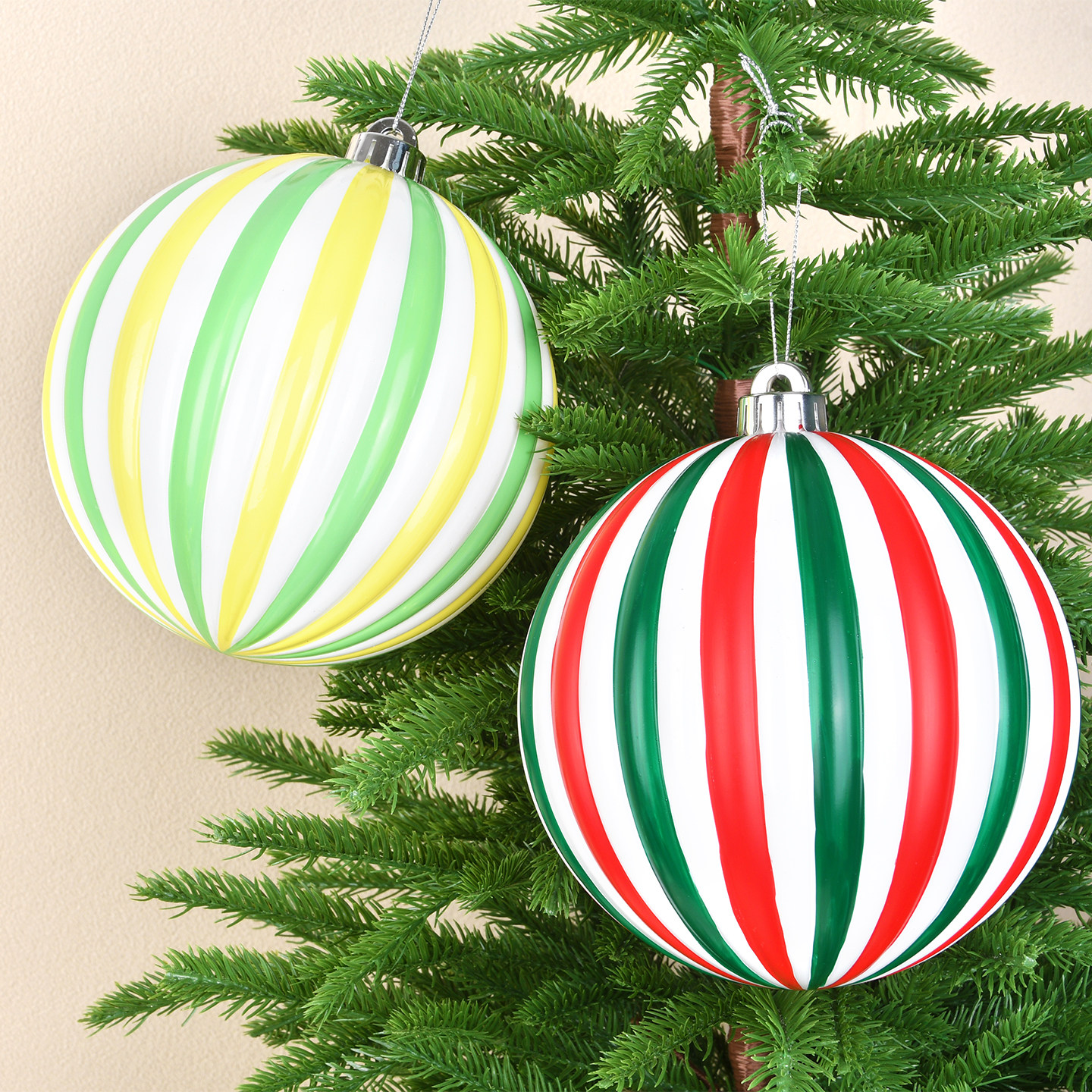 圣诞节装饰15cm红白绿南瓜球挂饰圣诞树藤条场景橱窗氛围拍摄道具