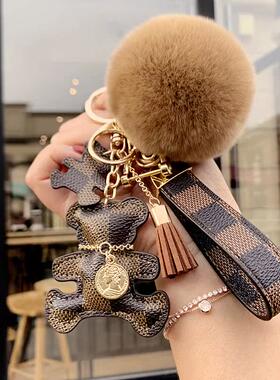 LV&GEDETE 钥匙扣speedy25挂饰配件小熊汽车钥匙链圈猫咪背包挂件