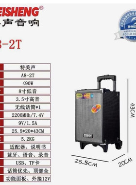 特美声A8-2T广场舞音响蓝牙音箱麦克风店铺广播原装正品假一赔三