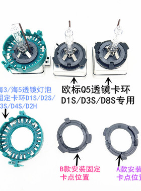 适用于奔驰奥迪别克D1S2海3Q5透镜底座HID氙气灯卡环固定卡扣支架