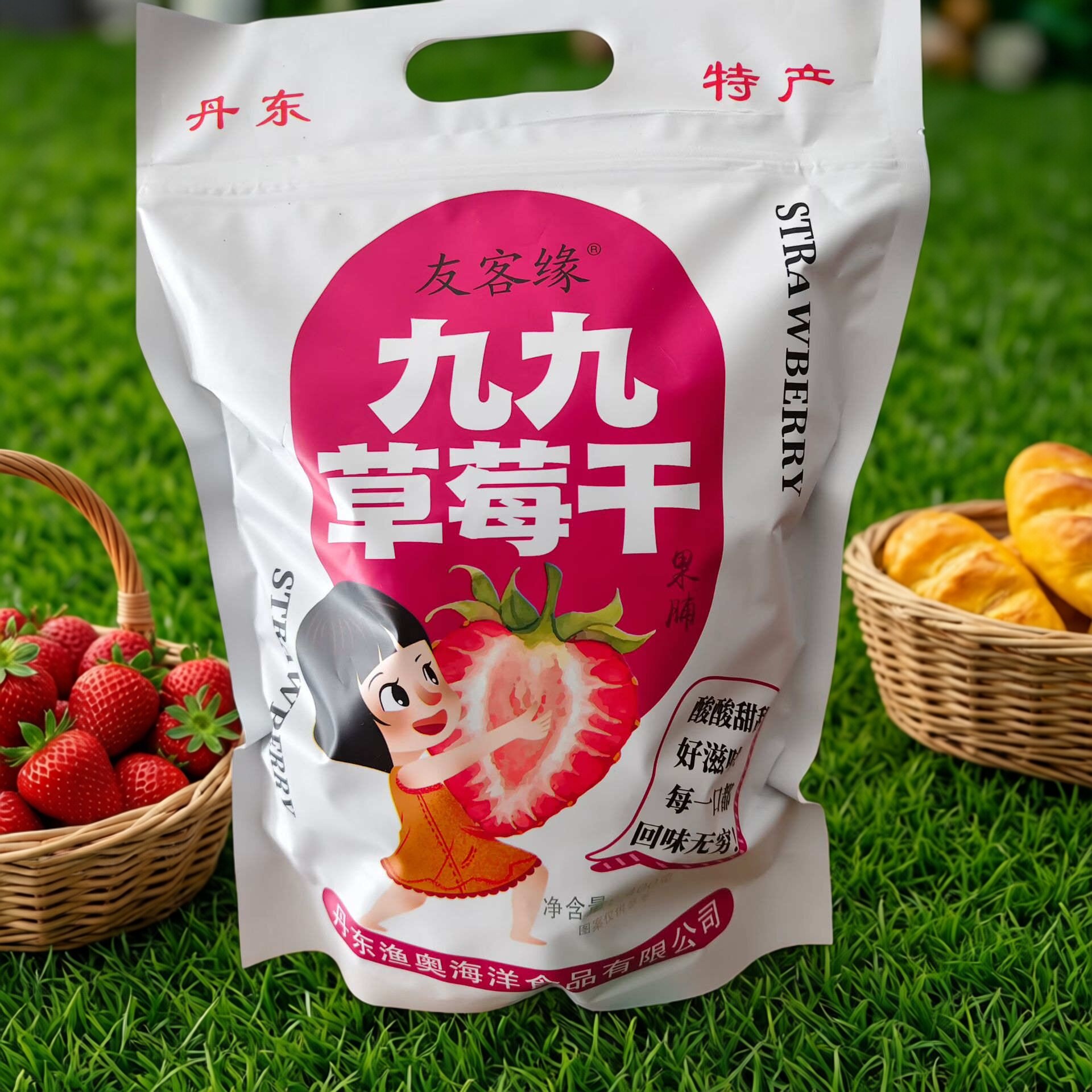 丹东草莓干艳红桃干杏梅干图片
