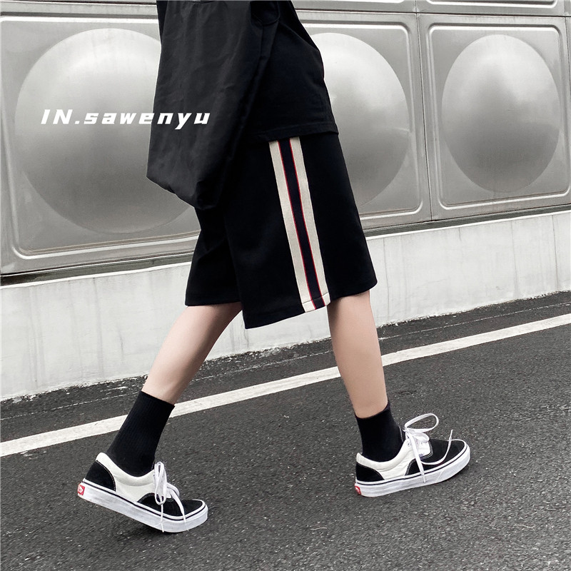 主推！暗黑高街织带嘻哈美潮休闲短裤男903-EK30-P45（控59，男装牛仔裤，星座903