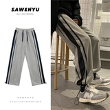 推荐保暖摇粒绒条纹运动卫裤休闲裤子男潮人903-DK72-P65控78，男装休闲裤，星座903