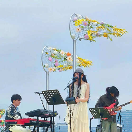蝴蝶捕梦网风向袋音乐节拍照