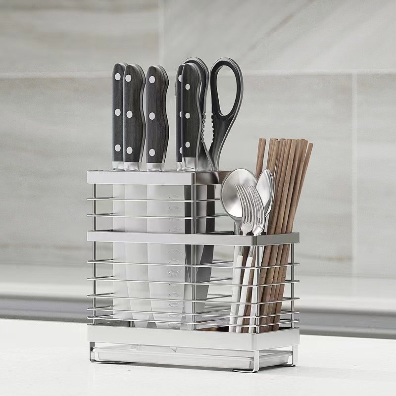 304不锈钢刀架筷子篓家用厨房插刀座勺子刀叉餐具收纳透气置物架,厨房/烹饪用具,刀架,淘宝优惠券,粉丝福利购,淘宝优惠卷
