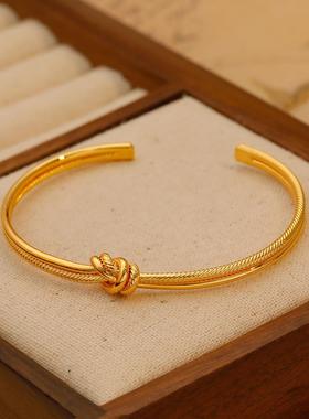 素圈打结开口手镯网红爆款轻奢小众2023年新款冬季高级感简约饰品
