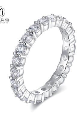 轻奢新款S925银排钻戒指女欧美