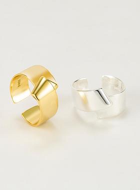 欧美极简个性不规则S925纯银戒指冷淡风潮复古轻奢时尚开口手饰品