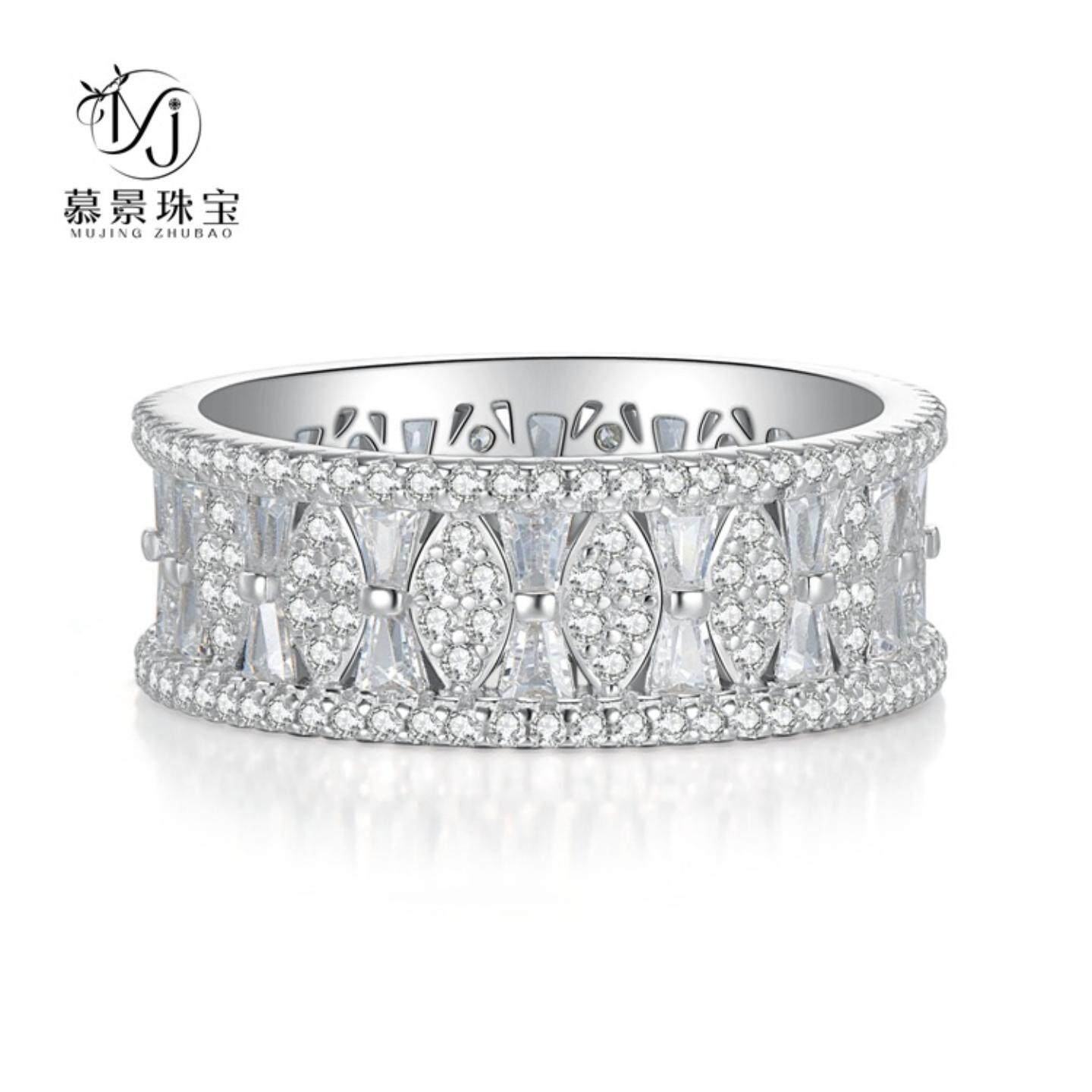 轻奢珠宝2026新品925银排钻戒指