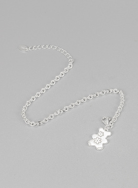 秋季超势新品可爱花纹小熊手链S925纯银ins轻奢百搭冷淡风手饰品