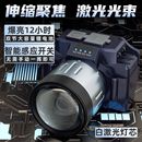 LED头灯批发强光伸缩调焦锂电池充电远射头戴式 手电筒户外钓鱼