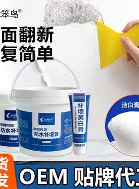 墙面修补膏补漆膏家用白色腻子膏防霉免漆补墙膏建材油漆刷白净味