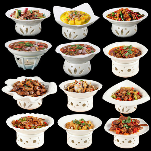 陶瓷菜盘蜡烛加热耐高温纯白